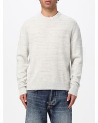 BOSS - Abstract Pattern Virgin Wool Crew-Neck Jumper With Ribbed Trims - Lyst