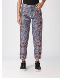 Philipp Plein - High-Waisted Mom Fit Jeans With Abstract Print And Rhinestones - Lyst