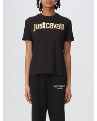 Just Cavalli - T-shirt con logo laminato - Lyst