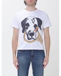 PDF - Crewneck Cotton T-Shirt With Contrasting Graphic Logo Print - Lyst