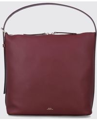 A.P.C. - Vera Grained Leather Shoulder Bag With Laminated Logo - Lyst