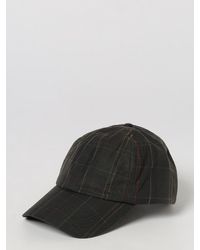 Barbour - Waxed Cotton Baseball Cap With Tartan Lining - Lyst