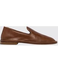 Buttero - Smooth Leather Flat Loafers With Rubber Sole - Lyst
