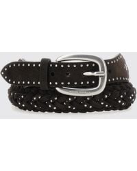 Golden Goose - Suede Leather Belt With Applied Studs And Buckle - Lyst