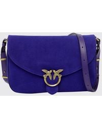 Pinko - Mini Love Bag Suede Crossbody Bag With Love Birds Logo - Lyst
