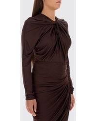 Balmain - Long-Sleeved Viscose Bodysuit With Draping And Lace Inserts - Lyst