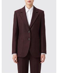 Victoria Beckham - Single-Breasted 100% Wool Blazer With Lapel Collar - Lyst
