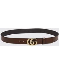 Gucci - Smooth Calfskin Leather Belt With Gg Monogram Buckle - Lyst