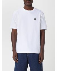 Maison Kitsuné - Maison Kitsun&Eacute Cotton T-Shirt With Logo - Lyst