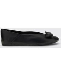 Ferragamo - Vara Leather Ballerina Flats - Lyst