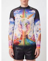 CASABLANCA - Slim Fit Long-Sleeved Graphic Print Jersey Top - Lyst
