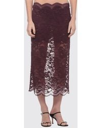 Rabanne - Low-Waisted Lace Midi Pencil Skirt - Lyst