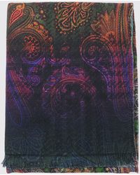 Etro - Écharpe En Pure Laine À Imprimé Paisley Et Bords Frangés - Lyst