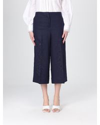 Twinset - Linen Cropped Trousers - Lyst