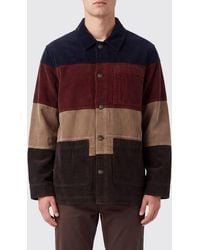 Sebago - Striped Velvet Shirt Jacket With Classic Collar - Lyst