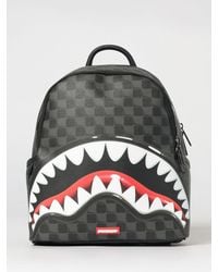 Sprayground - Saffiano Coated Cotton Backpack With Check Pattern And Printed Logo - Lyst