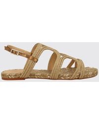 Castañer - Pitra Woven Raffia Low-Heeled Slingback Sandals With Jute Midsole - Lyst