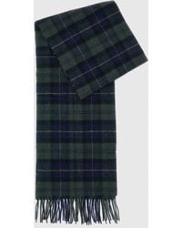 Barbour - 100% Lambswool Scarf With Classic Tartan Pattern And Fringes - Lyst