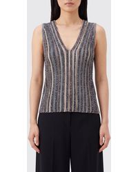 Missoni - Multicolour Striped Knit Top With A V-Neck And Off-The-Shoulder Design - Lyst