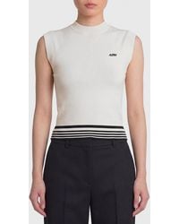 Autry - Stretch Viscose Top With Logo - Lyst