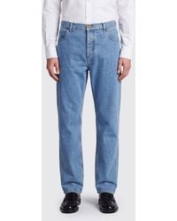Thom Browne - Straight Fit 5-Pocket Cotton Denim Jeans With Mid-Rise Waist - Lyst