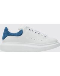 McQueen - Oversize Bicolor Calf Leather Sneakers With Suede Detail And Chunky Sole - Lyst