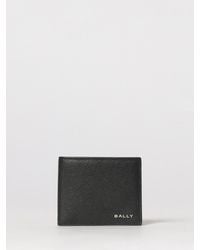Bally - Grained Calf Leather Bifold Wallet With Laminated Logo - Lyst