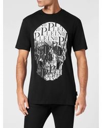 Philipp Plein - Cotton T-Shirt With Skull Print And Hexagon Logo - Lyst