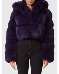 Philipp Plein - Bomber Jacket With Fox Fur Hood - Lyst