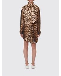 Sportmax - Silk Animal Print Shirt Dress - Lyst
