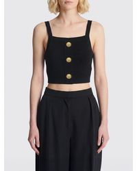 Balmain - Cropped Knit Top - Lyst