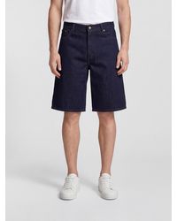 CASABLANCA - Knee-Length Cotton Denim Shorts With 5-Pocket Design - Lyst