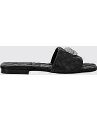 Philipp Plein - Mules Aus Gestepptem Leder Mit Niedrigem Absatz Und Skull-Detail - Lyst