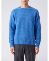 Howlin' - Crewneck Wool Blend Jumper With Ribbed Trims - Lyst