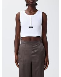 Dolce & Gabbana - Dolce &Amp Gabbana Ribbed Cotton Cropped Tank Top - Lyst