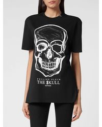 Philipp Plein - Skull Jersey T-Shirt With Contrast Logo Print - Lyst