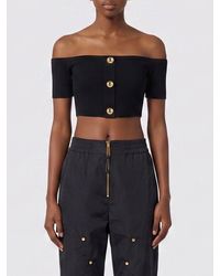 Elisabetta Franchi - Viscose Blend Cropped Top - Lyst