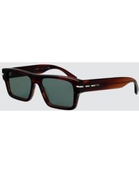 Fendi - Rectangular Acetate Sunglasses With Contrasting Logo - Lyst