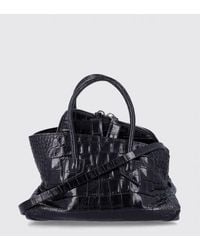 The Attico - La Passeggiata Crocodile-Effect Leather Mini Handbag - Lyst