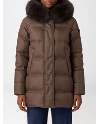 Peuterey - Quilted Nylon Short Puffer Jacket With Shearling Hood - Lyst