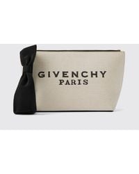 Givenchy - Embroidered Logo Cotton Linen Canvas Pouch - Lyst