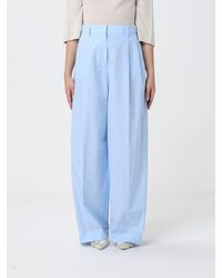 Fabiana Filippi - Wide-Leg Cotton Trousers With Nickel-Free Monile - Lyst