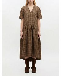 Ganni - Vichy Recycled Polyester Dress - Lyst