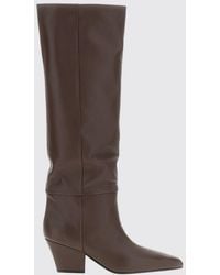 Paris Texas - Jane Calf Leather Western Ankle Boots With Chunky Heel - Lyst