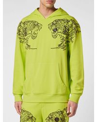 Philipp Plein - Cotton Hoodie With Graphic Print And Kangaroo Pocket - Lyst