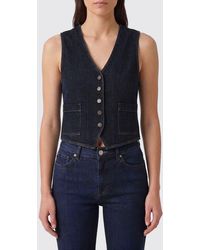 FRAME - Denim Single-Breasted Vest - Lyst