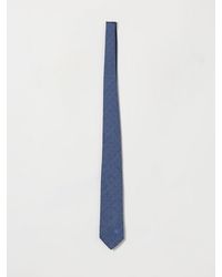 Etro - Solid Color Pure Silk Tie With Embroidered Pegaso Logo - Lyst