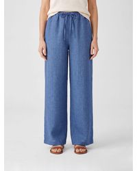 Rohe - High-Waisted Linen Wide-Leg Palazzo Trousers With Drawstring - Lyst