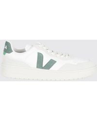 Veja - V-90 Low-Top O.T. Leather Sneakers With Perforated Toe - Lyst