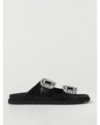 Roger Vivier - Slidy Viv' Leather Sandals - Lyst